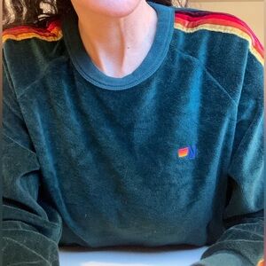 Aviator Nation velvet crewneck | Color: green | Size: XS